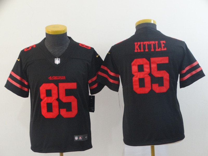 Youth San Francisco 49ers #85 Kittle black Nike Vapor Untouchable Limited Player NFL Jerseys